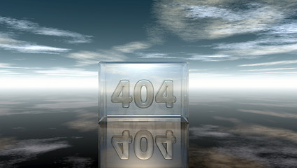Image showing number 404 in glass under cloudy sky - 3d illustration