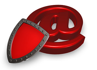 Image showing shield and emailsymbol - 3d illustration