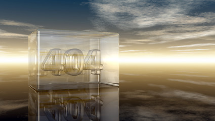 Image showing number 404 in glass under cloudy sky - 3d illustration