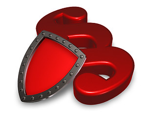 Image showing paragraph symbol and shield - 3d rendering