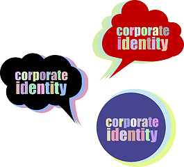 Image showing corporate identity. Set of stickers, labels, tags. Business banners, Template for infographics. Icon set. Icon flat. Vector illustration