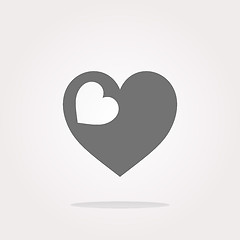 Image showing vector Valentine heart sign, web button. vector icon. vector button 