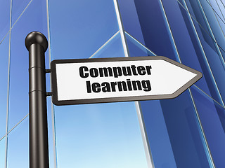 Image showing Studying concept: sign Computer Learning on Building background