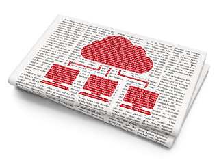 Image showing Cloud computing concept: Cloud Network on Newspaper background