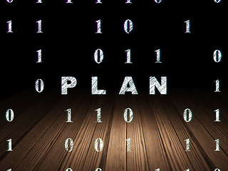Image showing Business concept: Plan in grunge dark room