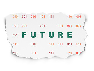 Image showing Timeline concept: Future on Torn Paper background