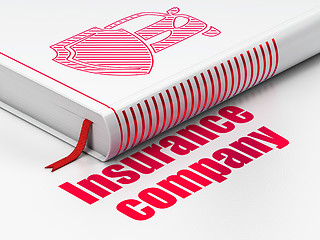Image showing Insurance concept: book Car And Shield, Insurance Company on white background