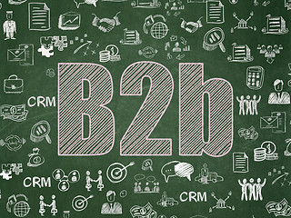 Image showing Business concept: B2b on School board background