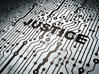 Image showing Law concept: circuit board with Justice