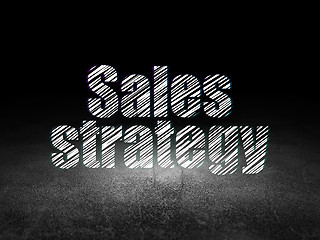 Image showing Advertising concept: Sales Strategy in grunge dark room