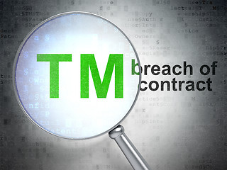 Image showing Law concept: Trademark and Breach Of Contract with optical glass