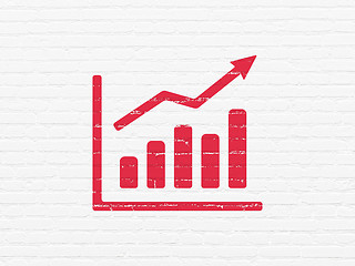 Image showing Finance concept: Growth Graph on wall background