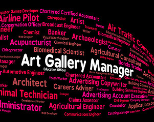 Image showing Art Gallery Manager Represents Exhibition Room And Artistic