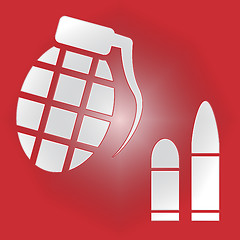 Image showing Hand Grenade Bullets Indicates Murder Conflict And Violence