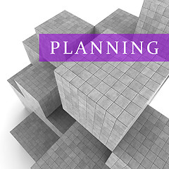 Image showing Planning Blocks Shows Book Aspirations And Goals 3d Rendering