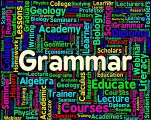 Image showing Grammar Word Indicates Rules Of Language And Foreign