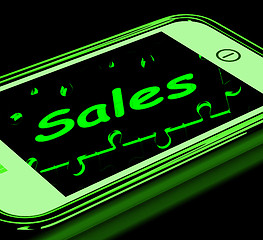 Image showing Sales On Smartphone Showing Mobile Marketing