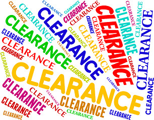 Image showing Clearance Word Indicates Promotional Closeout And Offers