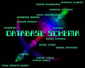 Image showing Database Schema Shows Schematics Databases And Word