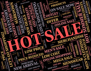 Image showing Hot Sale Indicates Number One And Bargain