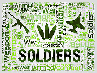 Image showing Soldiers Words Means Comrade In Arms And Gi