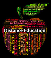 Image showing Distance Education Words Shows Correspondence Course And Develop