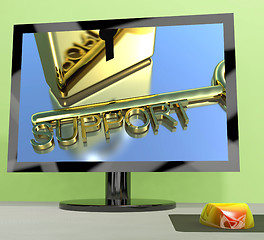 Image showing Support Key On Computer Screen Showing Online Help