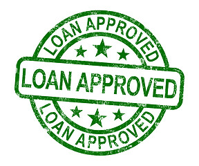 Image showing Loan Approved Stamp Shows Credit Agreement Ok