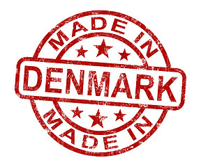 Image showing Made In Denmark Stamp Shows Danish Product Or Produce