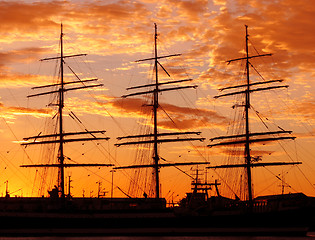 Image showing Boat silhouette