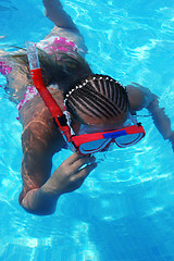 Image showing Girl snorkeling on a summer day