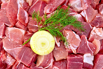 Image showing Meat with onion and dill texture