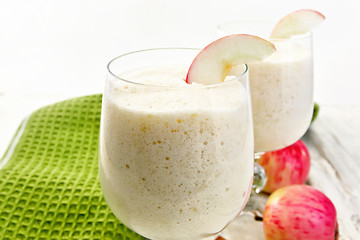 Image showing Jelly air apple in wineglass with fruits on board