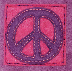 Image showing Hand-sewn Peace Sign