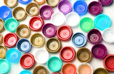 Image showing plastic caps background
