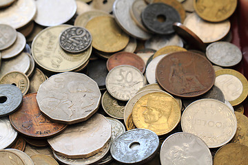 Image showing old european coins background
