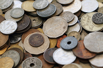 Image showing old european coins background