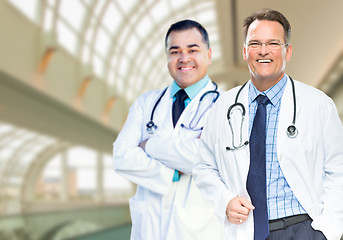 Image showing Handsome Male Doctors or Nurses Inside Hospital Building