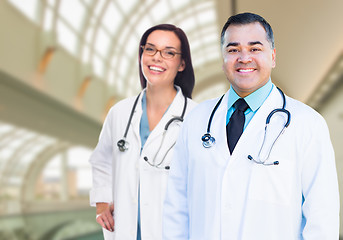 Image showing Two Doctors or Nurses Inside Hospital Building