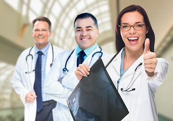 Image showing Doctors or Nurses Holding X-ray Inside Hospital