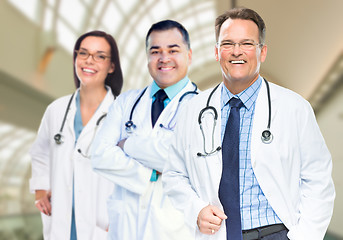 Image showing Group of Doctors or Nurses Inside Hospital Building