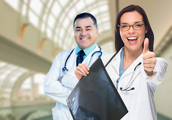 Image showing Doctors or Nurses Holding X-ray Inside Hospital