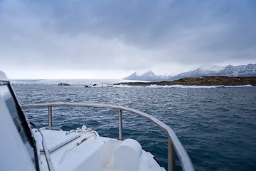 Image showing Amphibian boat on lagoon