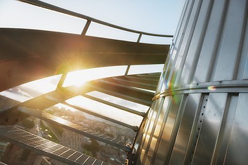 Image showing Industrial staircase going up