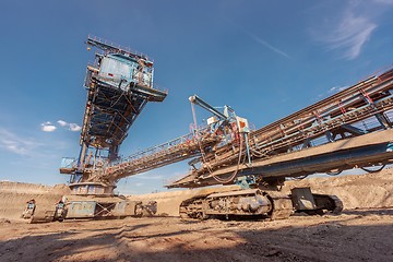 Image showing Large excavator machine in the mine