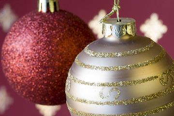 Image showing Christmas ball background (selective and soft focus)