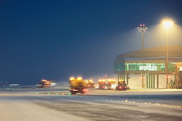 Image showing Airport during the snowstorm