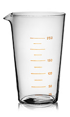 Image showing Glass beaker graduated rotated