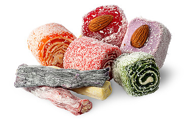 Image showing Big pile of Turkish Delight with nuts