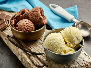 Image showing vanilla and chocolate ice cream